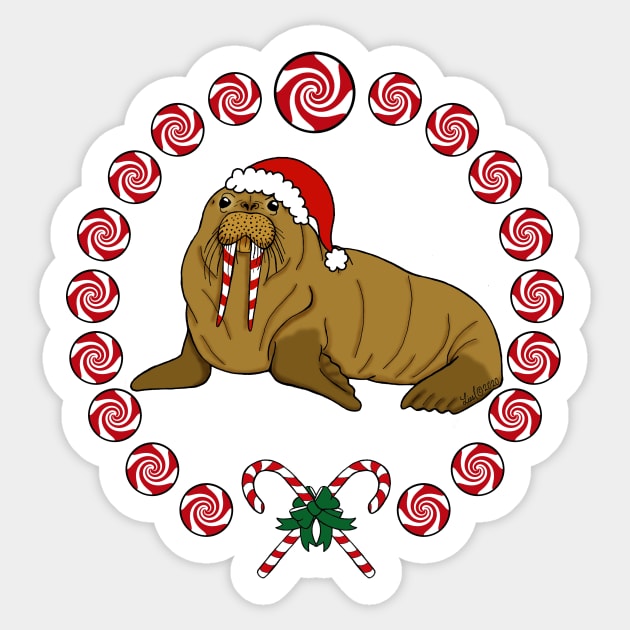 Peppermint Walrus Sticker by HonuHoney